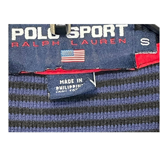 Ralph Lauren Polo Sport Shirt Short Sleeve Men Small Striped Blue Hi-Low Hem - Picture 6 of 8